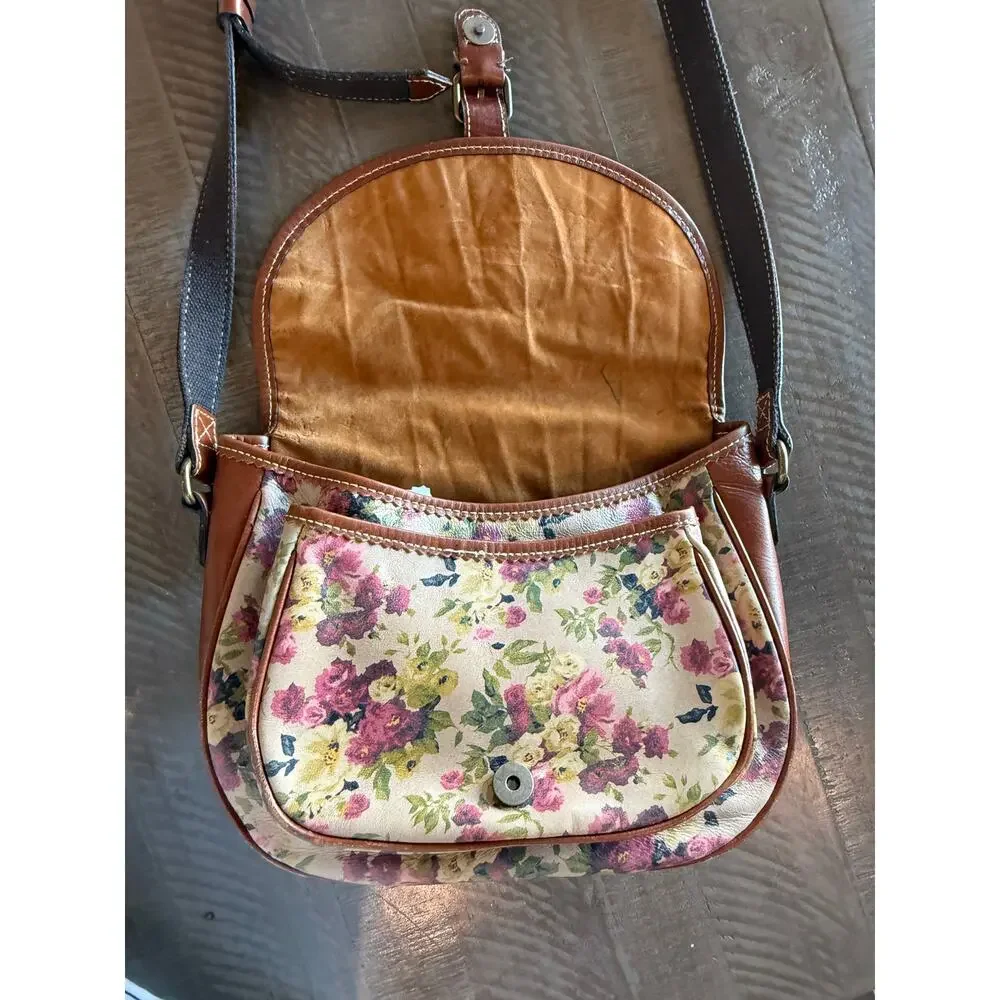 Patricia Nash Vichy Patina Prairie Rose leather Antique Rose Crossbody - Picture 4 of 12